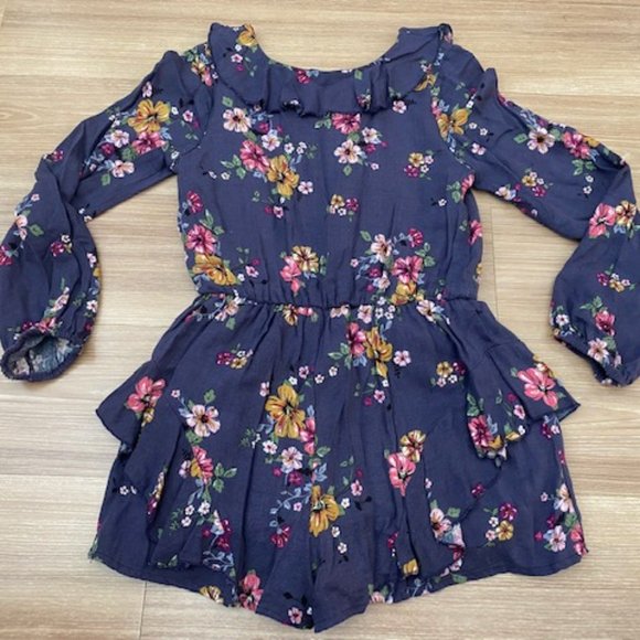 TRULY ME GIRLS DECORATIVE FLORAL ROMPER - Picture 3 of 3